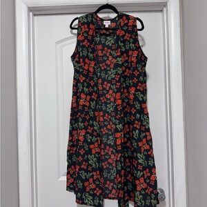 LuLaRoe Joy Long Floral Sleeveless Vest – Size M – Lightweight Duster